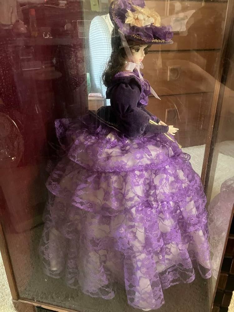 ◆【美品】アンティークフランス人形 専用クリアケース付き ドール ドレス パール ◇【美品】アンティークフランス人形 専用クリアケース付き